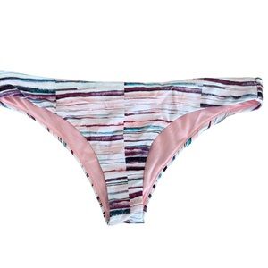 RAISINS Swim Bottom Stripe Size Large White Peach Purple NWT